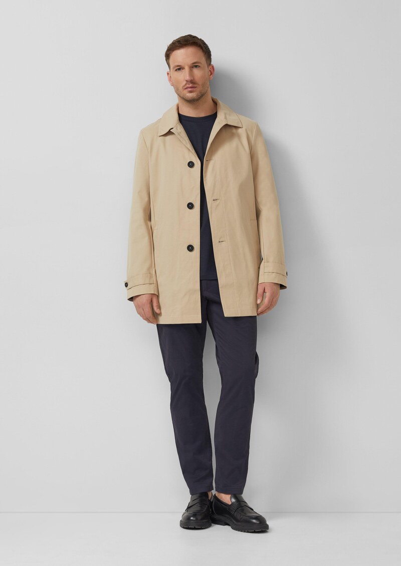 Leichter Kurzmantel aus Baumwollmix mit Umlegekragen