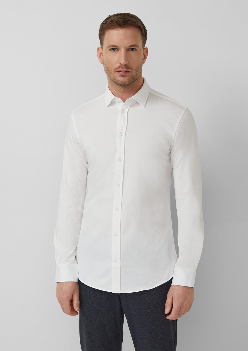 Tailored Fit: Elegantes Langarmhemd aus Edeljersey