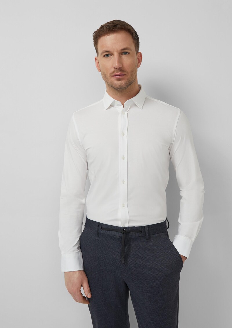 Tailored Fit: Elegantes Langarmhemd aus Edeljersey