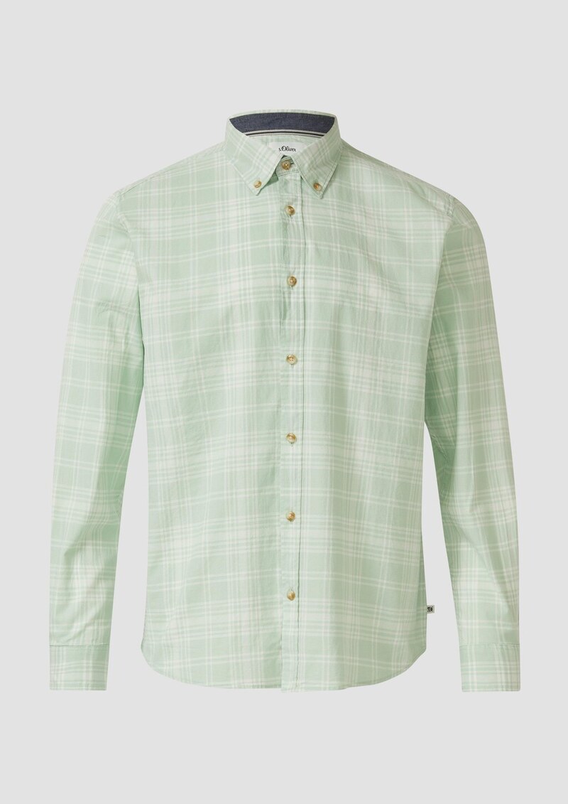Regular Fit: Kariertes Baumwollhemd mit Button-Down-Kragen