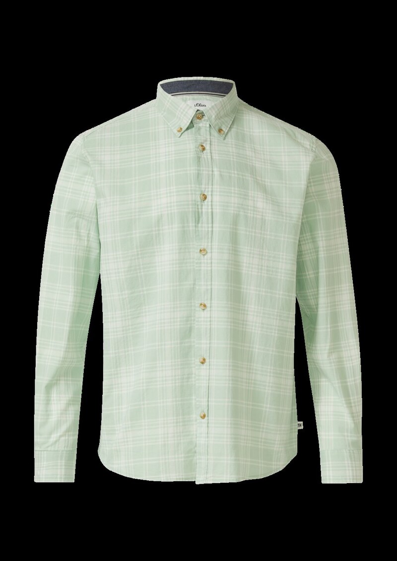 Regular Fit: Kariertes Baumwollhemd mit Button-Down-Kragen