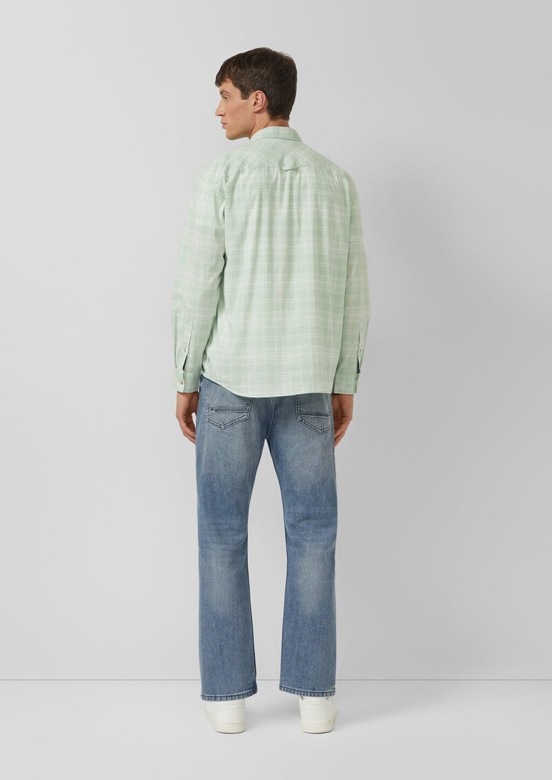 Regular Fit: Kariertes Baumwollhemd mit Button-Down-Kragen