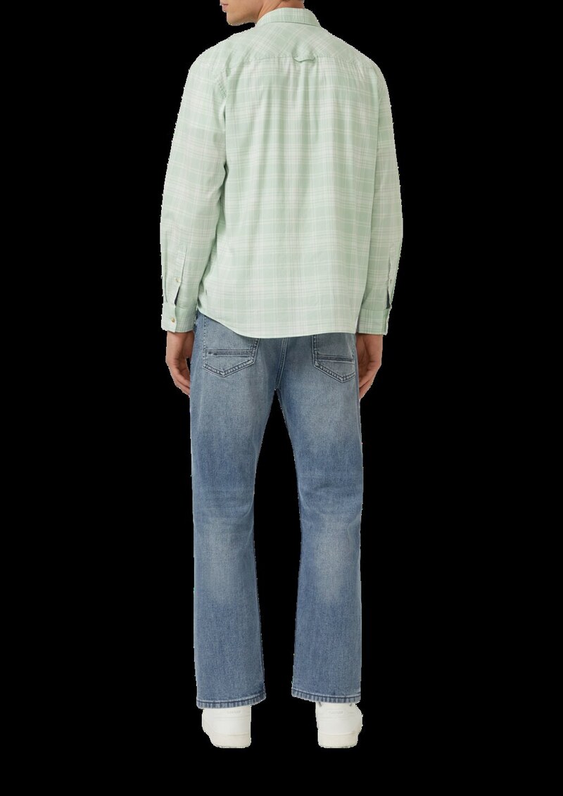 Regular Fit: Kariertes Baumwollhemd mit Button-Down-Kragen