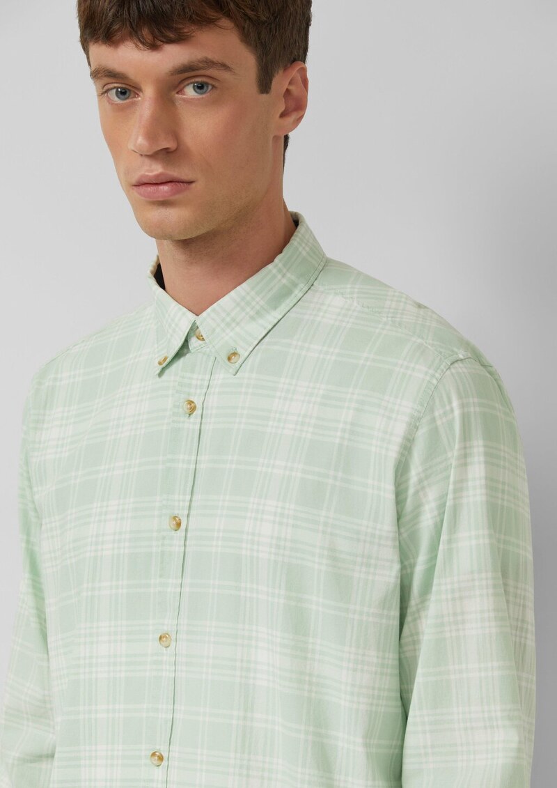 Regular Fit: Kariertes Baumwollhemd mit Button-Down-Kragen