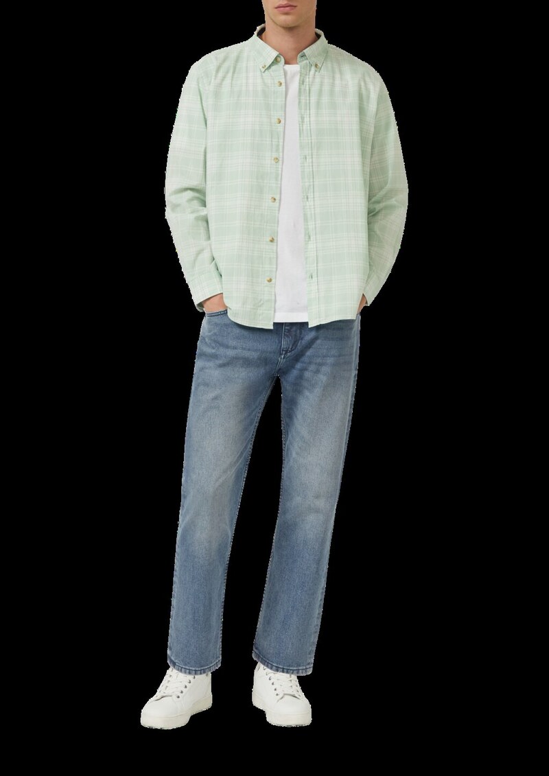 Regular Fit: Kariertes Baumwollhemd mit Button-Down-Kragen