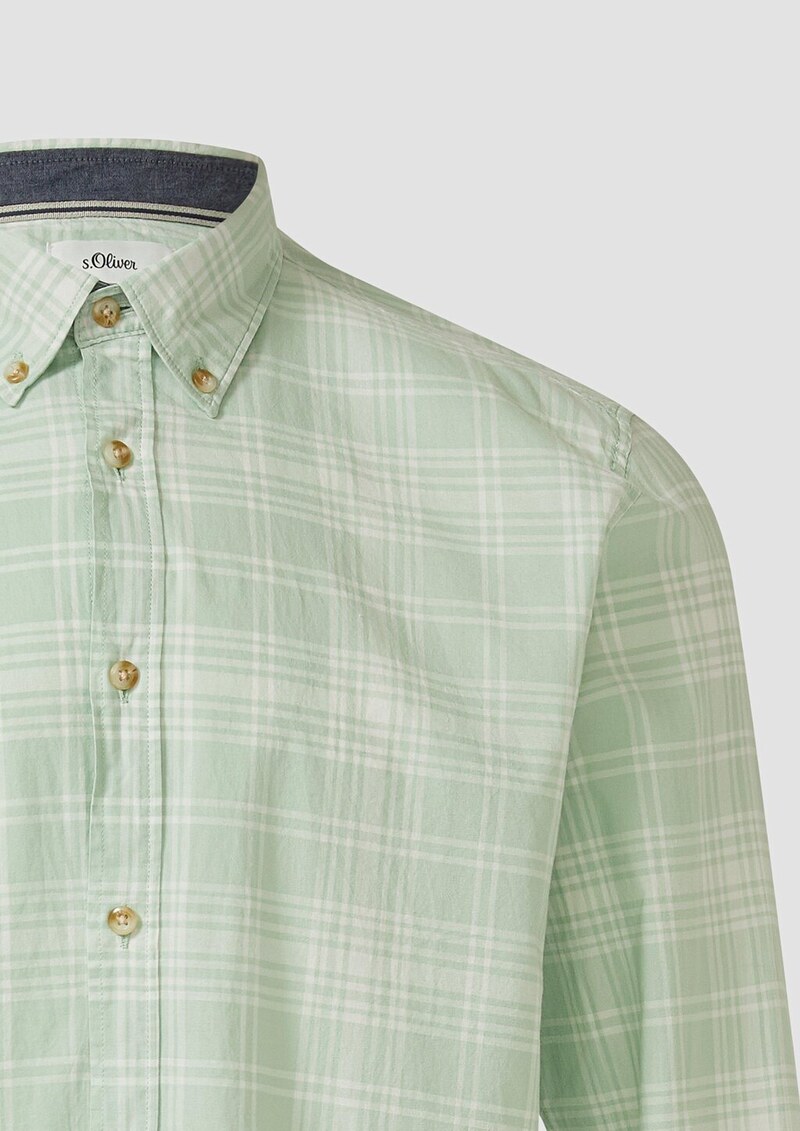 Regular Fit: Kariertes Baumwollhemd mit Button-Down-Kragen