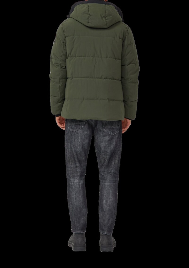 Wasserabweisender Puffer-Parka mit Kapuze und sportiven Details