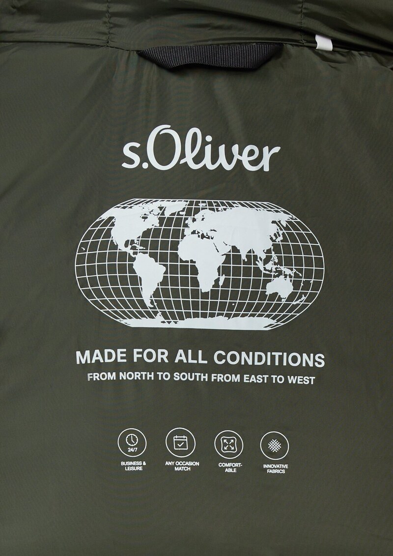 Wasserabweisender Puffer-Parka mit Kapuze und sportiven Details