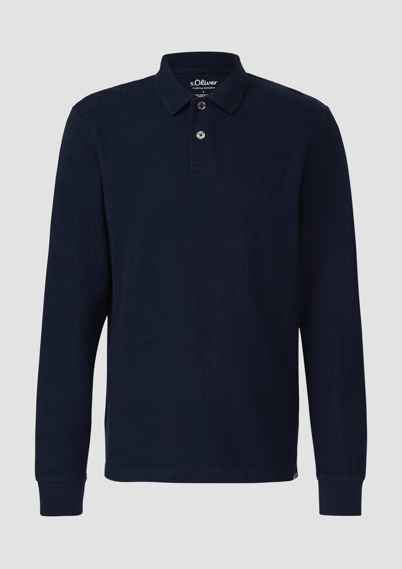 Strukturiertes Baumwoll-Poloshirt