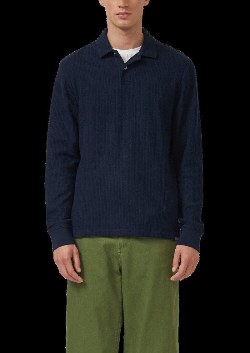 Strukturiertes Baumwoll-Poloshirt