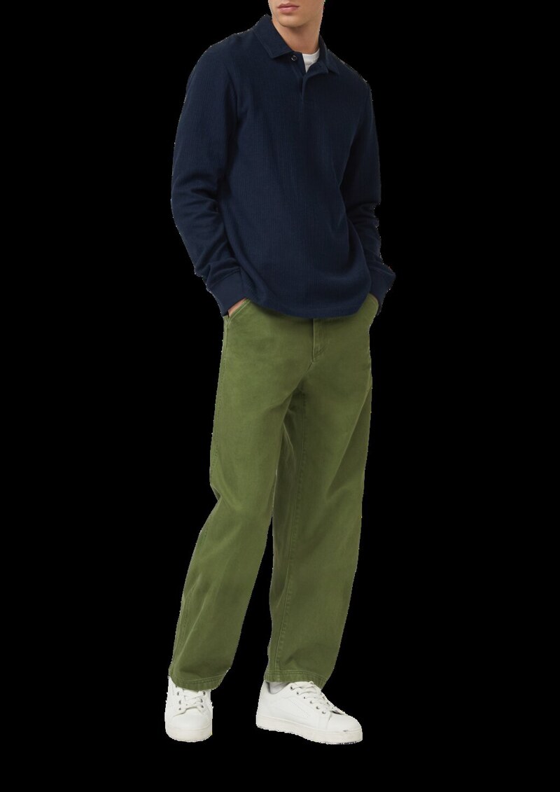 Strukturiertes Baumwoll-Poloshirt