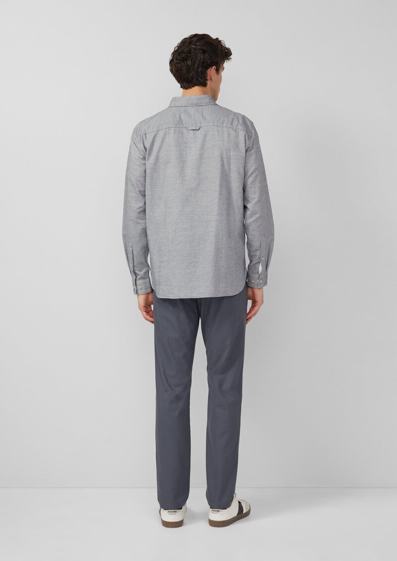 Regular Fit: Gemustertes Langarmhemd mit Kentkragen