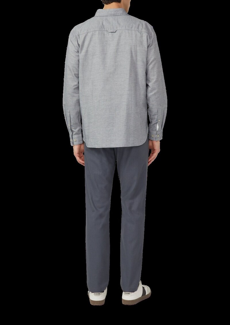 Regular Fit: Gemustertes Langarmhemd mit Kentkragen