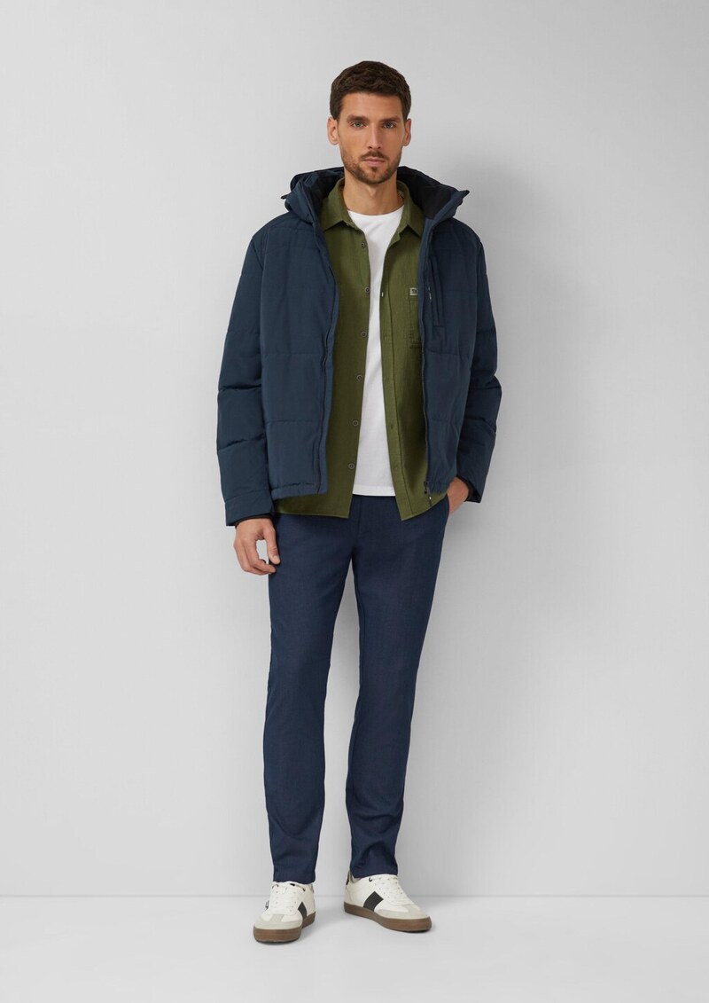 Regular Fit: Strukturiertes Langarmhemd mit Streifen