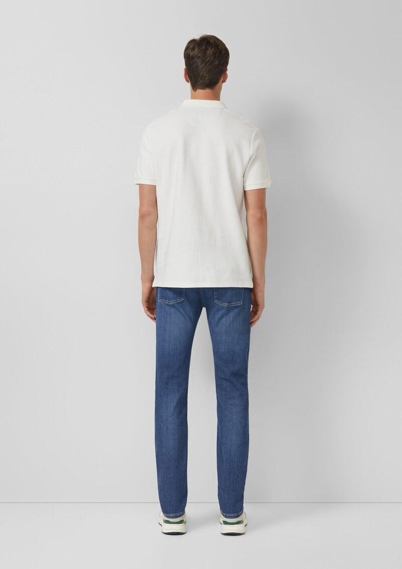 Strukturiertes Poloshirt aus Baumwolle in Two-Tone-Optik