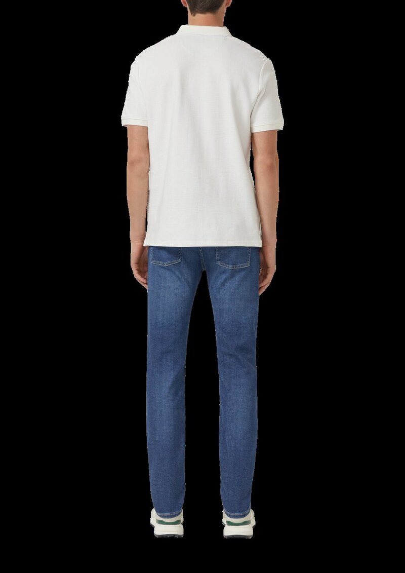 Strukturiertes Poloshirt aus Baumwolle in Two-Tone-Optik