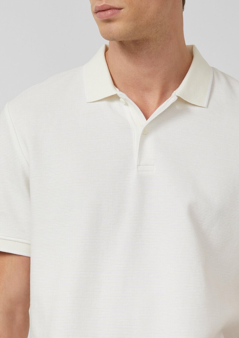 Strukturiertes Poloshirt aus Baumwolle in Two-Tone-Optik