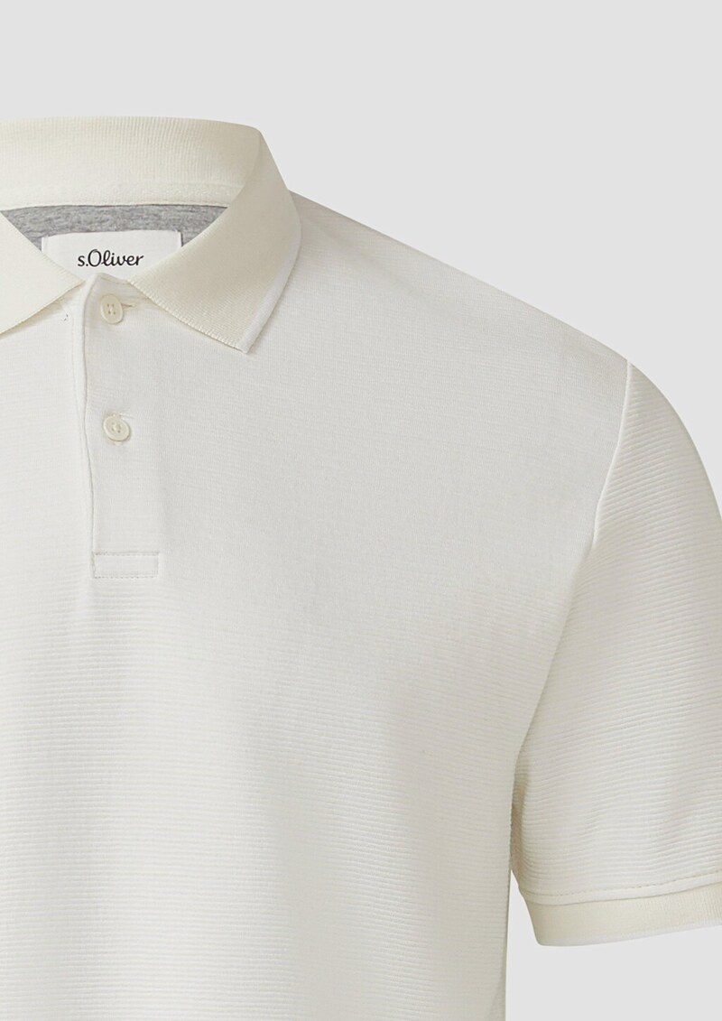 Strukturiertes Poloshirt aus Baumwolle in Two-Tone-Optik