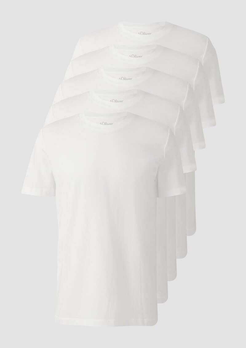 Weiches Kurzarm-T-Shirt aus Baumwoll-Jersey im 5er-Pack
