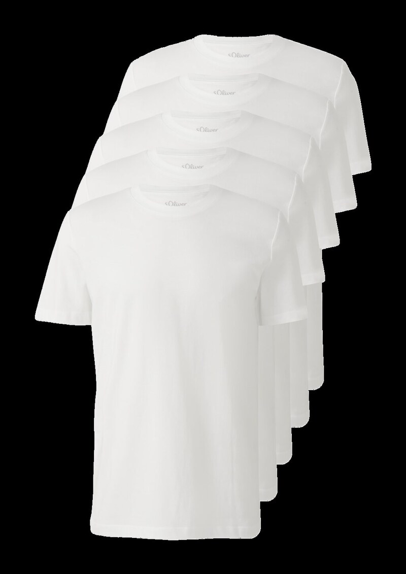 Weiches Kurzarm-T-Shirt aus Baumwoll-Jersey im 5er-Pack