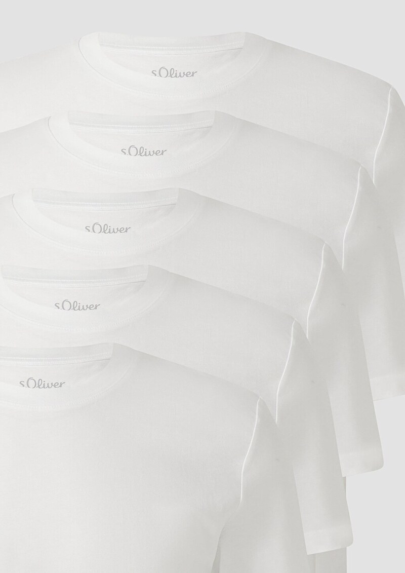 Weiches Kurzarm-T-Shirt aus Baumwoll-Jersey im 5er-Pack