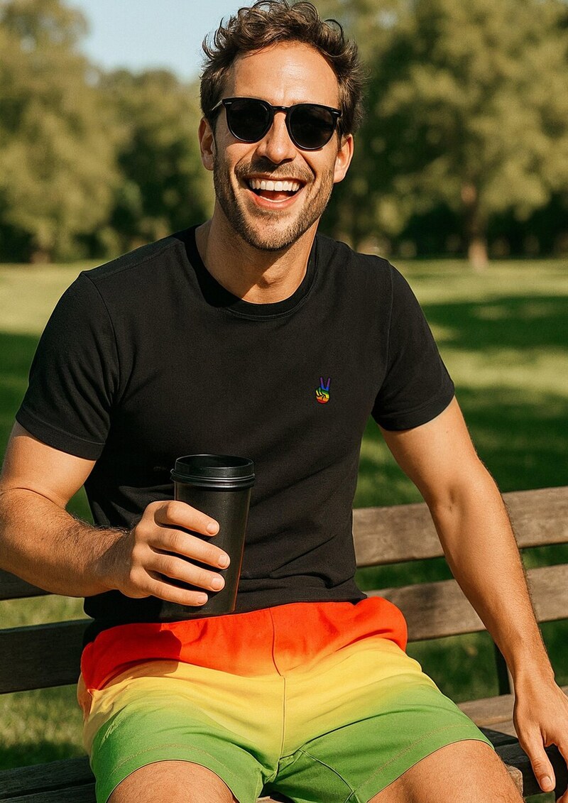 Badehose mit Pride-Motiv