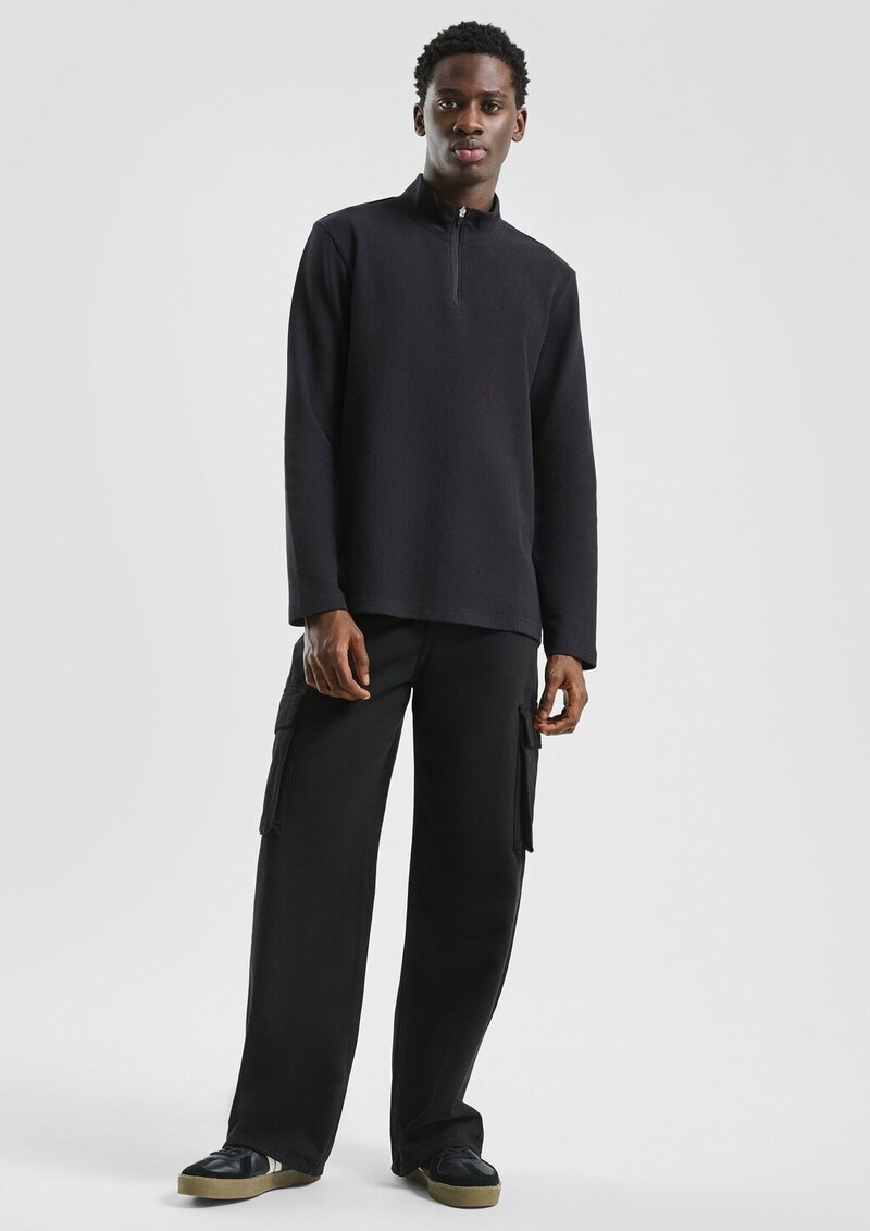 Longsleeve in Rippstruktur