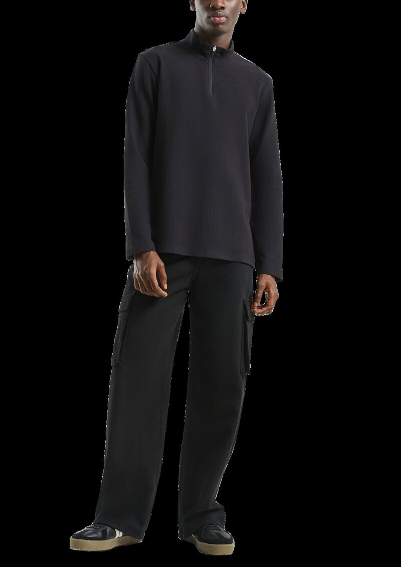 Longsleeve in Rippstruktur