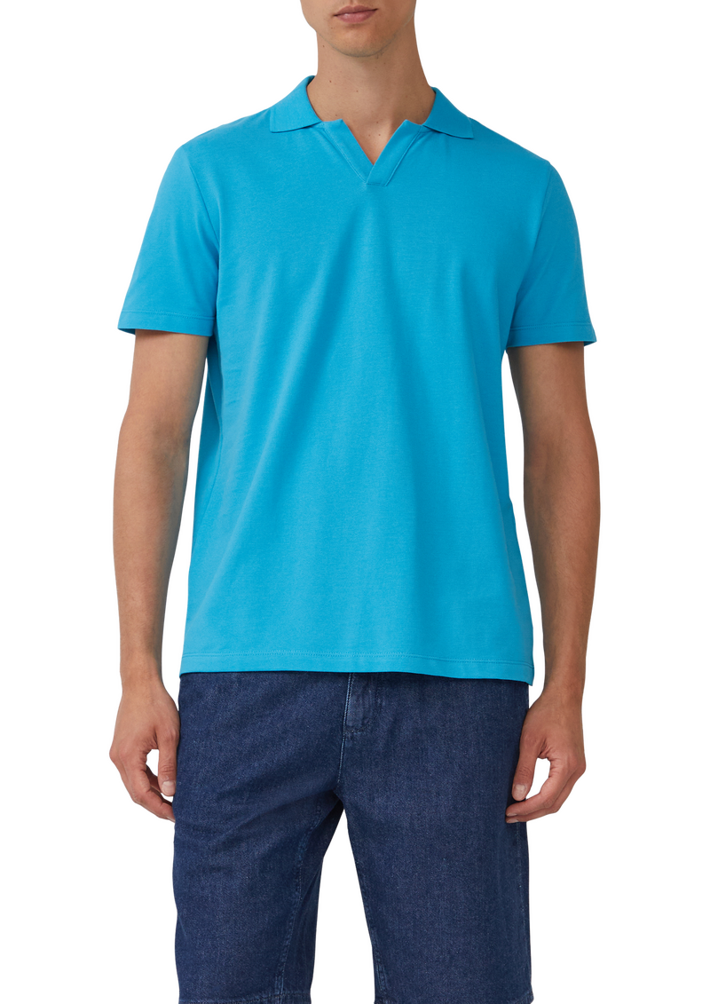 Poloshirt aus Baumwolle mit offenem Kragen