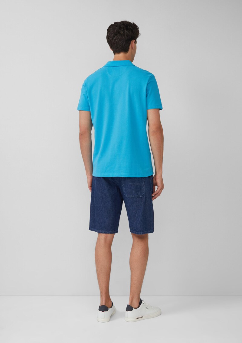 Poloshirt aus Baumwolle mit offenem Kragen