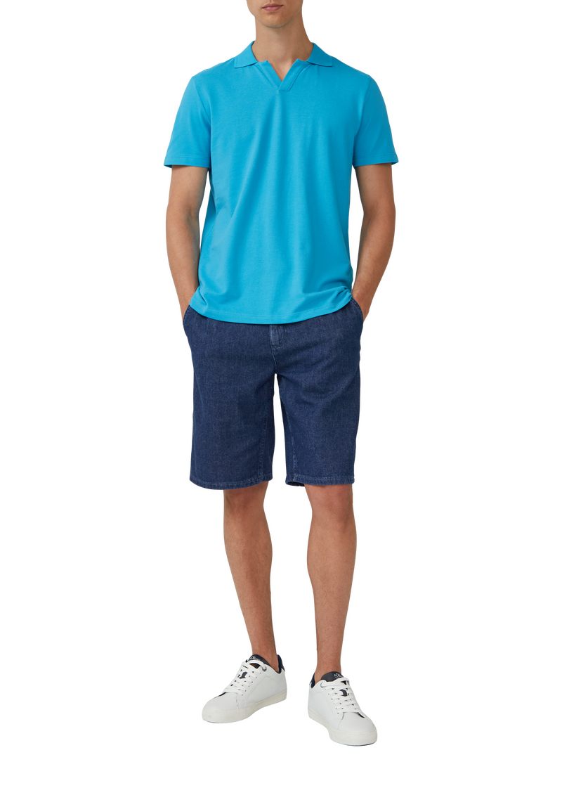 Poloshirt aus Baumwolle mit offenem Kragen