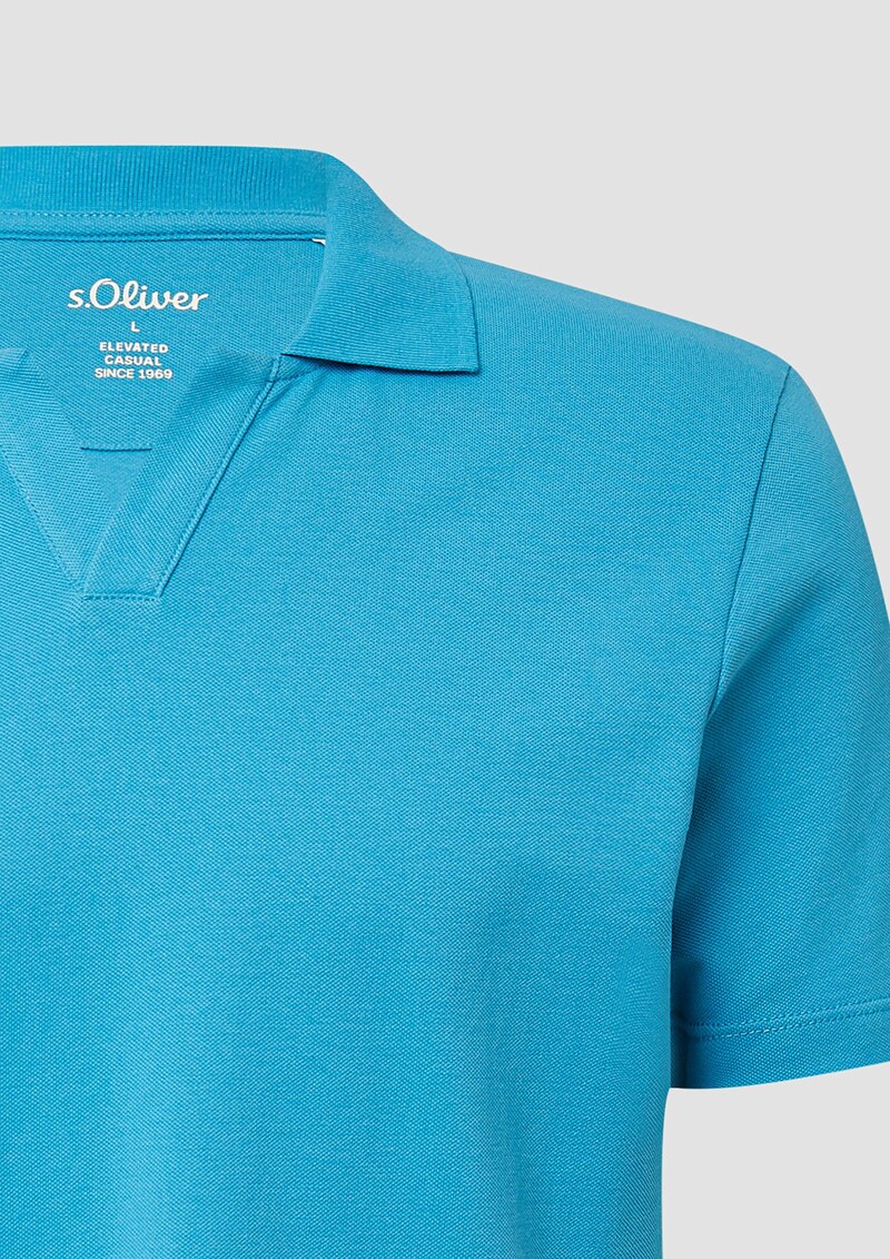 Poloshirt aus Baumwolle mit offenem Kragen