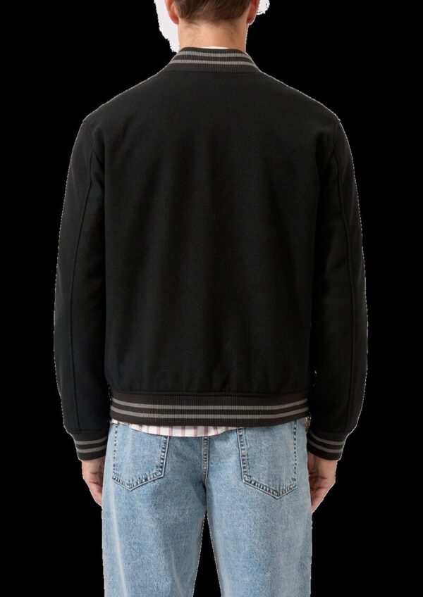 College-Jacke mit Rippbündchen und Logo-Patch