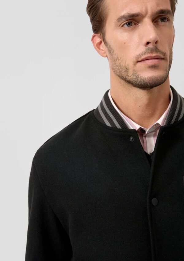 College-Jacke mit Rippbündchen und Logo-Patch