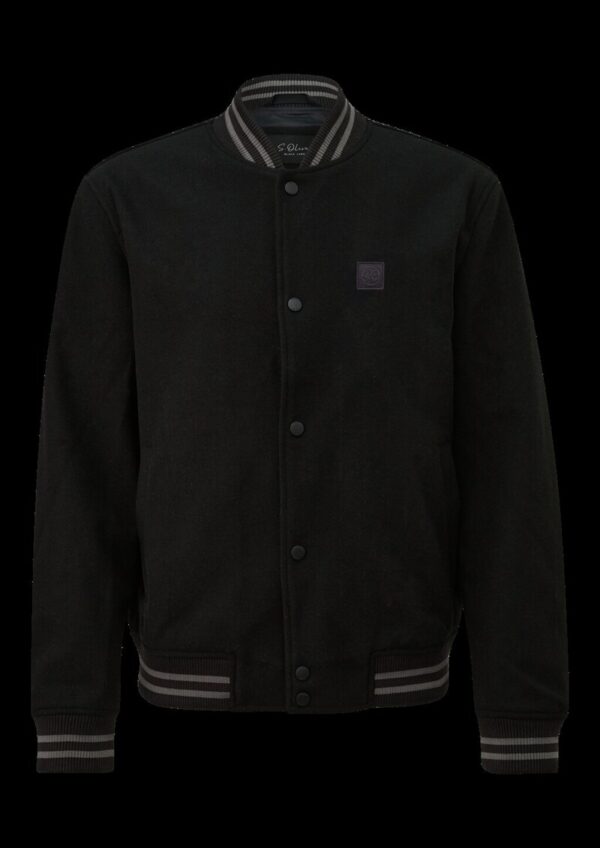 College-Jacke mit Rippbündchen und Logo-Patch