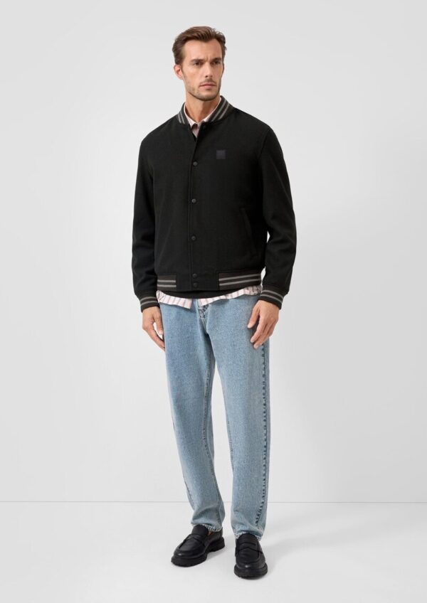 College-Jacke mit Rippbündchen und Logo-Patch