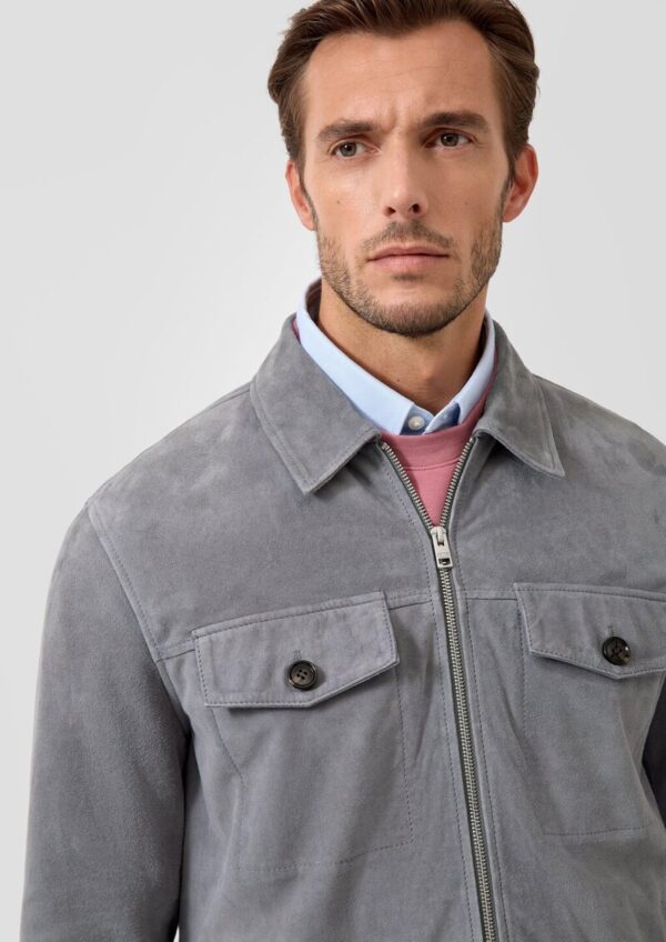 Softe Jacke mit aufgesetzten Brusttaschen aus 100% Leder