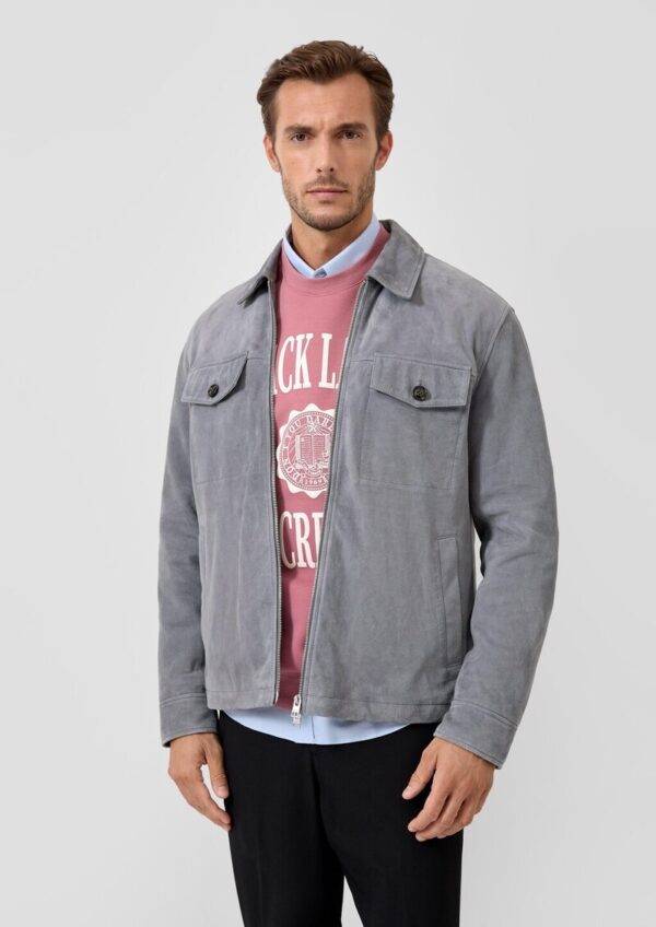 Softe Jacke mit aufgesetzten Brusttaschen aus 100% Leder