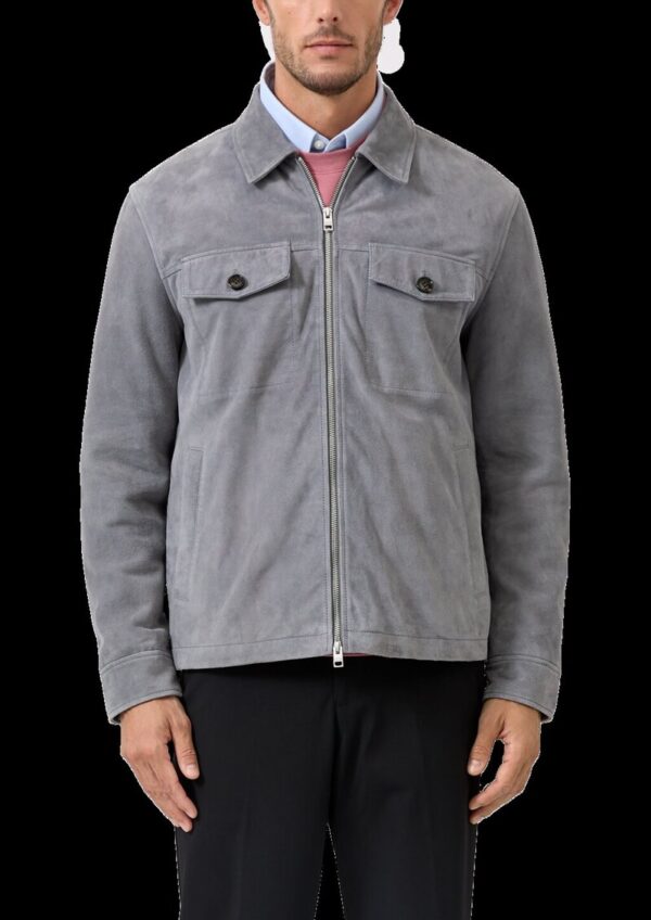 Softe Jacke mit aufgesetzten Brusttaschen aus 100% Leder