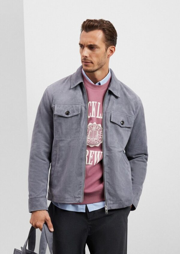 Softe Jacke mit aufgesetzten Brusttaschen aus 100% Leder