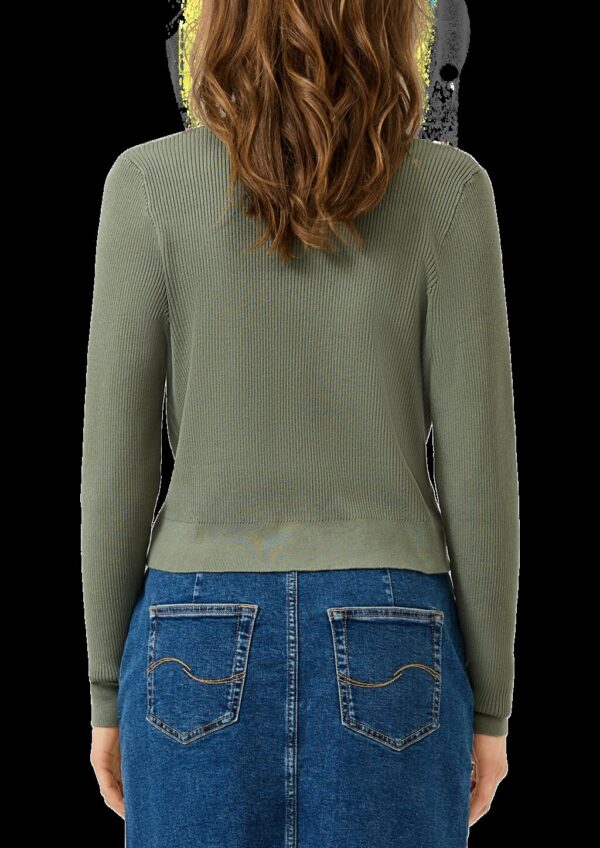 Gerippte Strickjacke aus Viskosemix