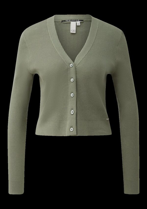 Gerippte Strickjacke aus Viskosemix