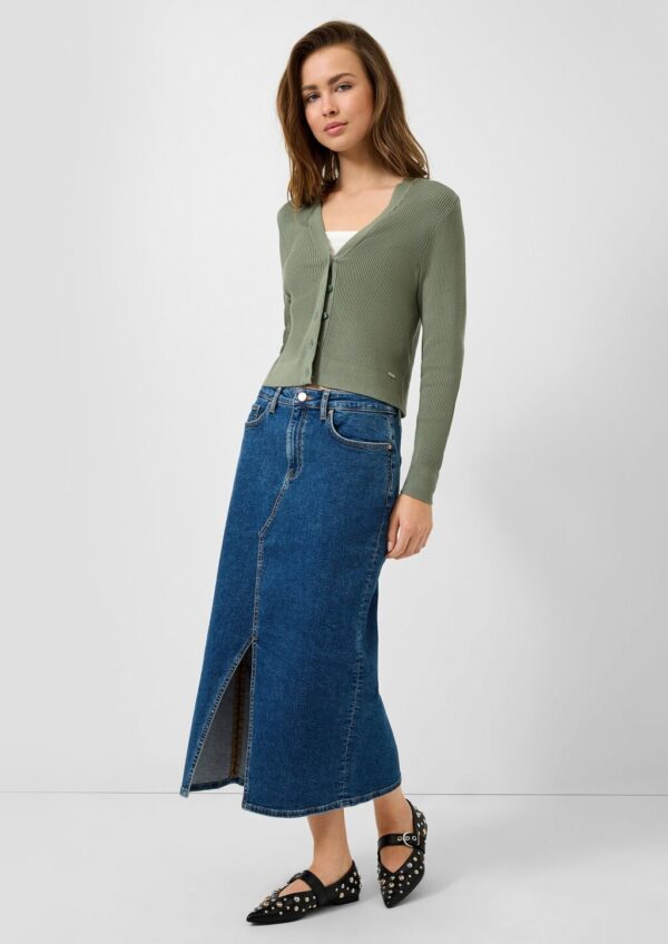 Gerippte Strickjacke aus Viskosemix