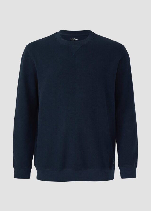 Strukturiertes Sweatshirt mit Rippbündchen