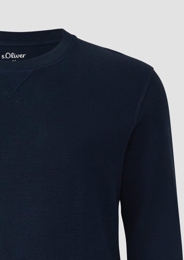 Strukturiertes Sweatshirt mit Rippbündchen