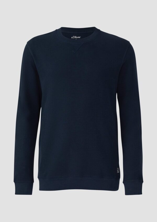 Strukturiertes Sweatshirt mit Rippbündchen