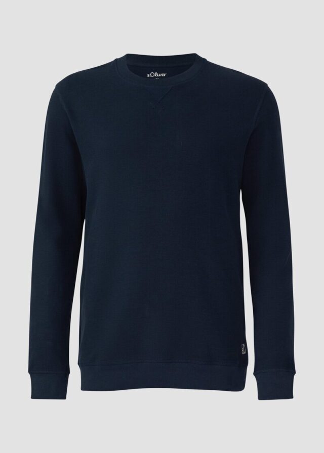 Strukturiertes Sweatshirt mit Rippbündchen