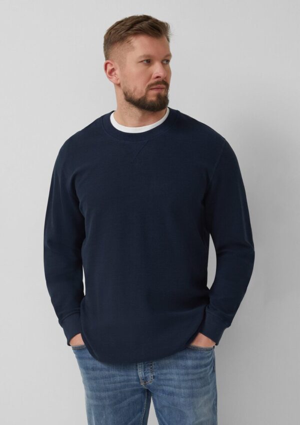 Strukturiertes Sweatshirt mit Rippbündchen