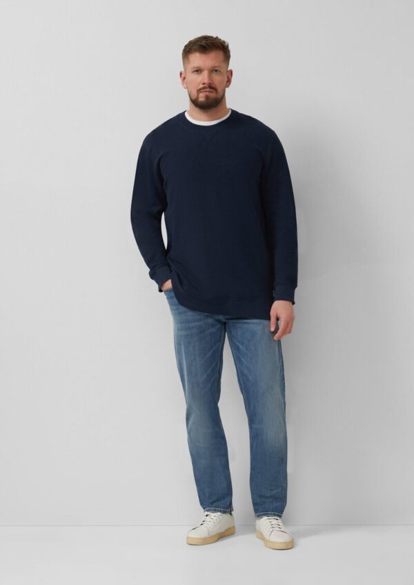 Strukturiertes Sweatshirt mit Rippbündchen