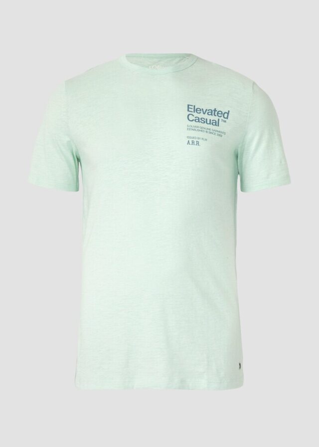 Meliertes Baumwollmix-T-Shirt mit Artwork